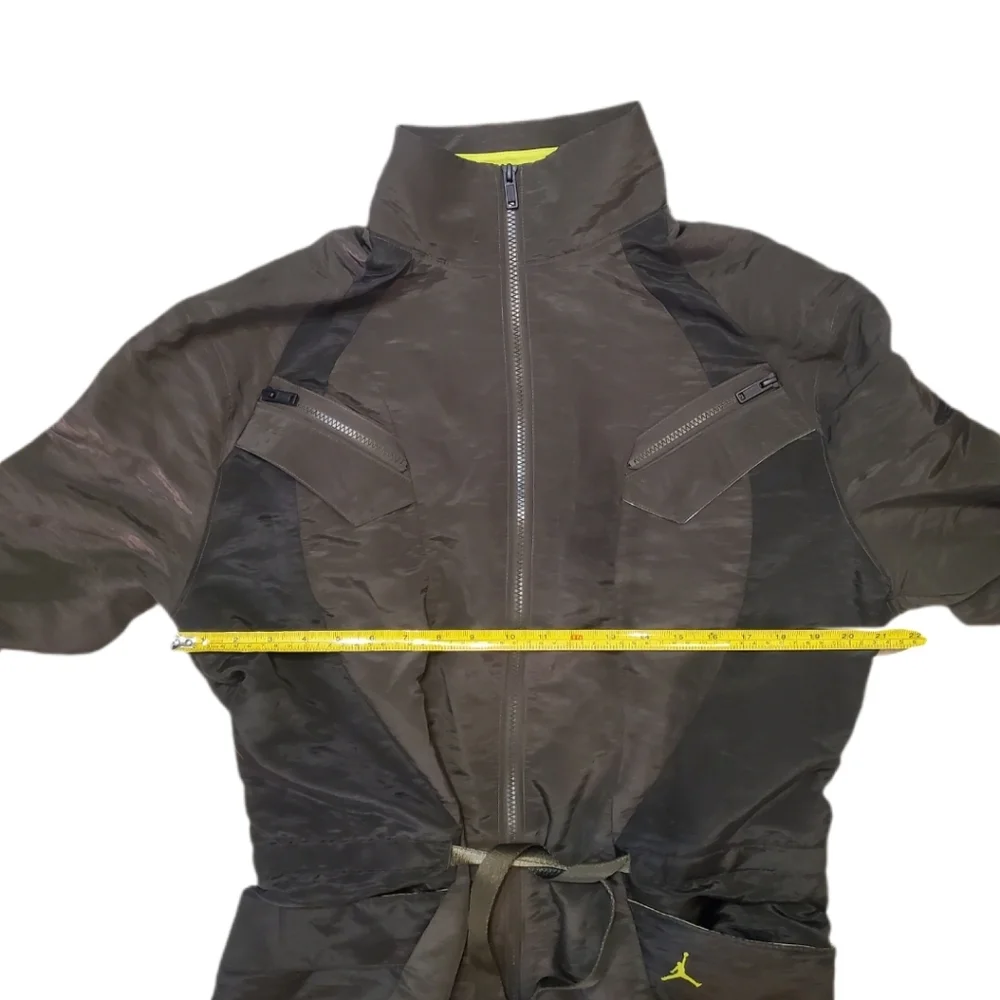 Nike Air‎ Jordan Women's Cargo Flight Suit Olive Green/Cyber Yellow Jumpsuit 2XL